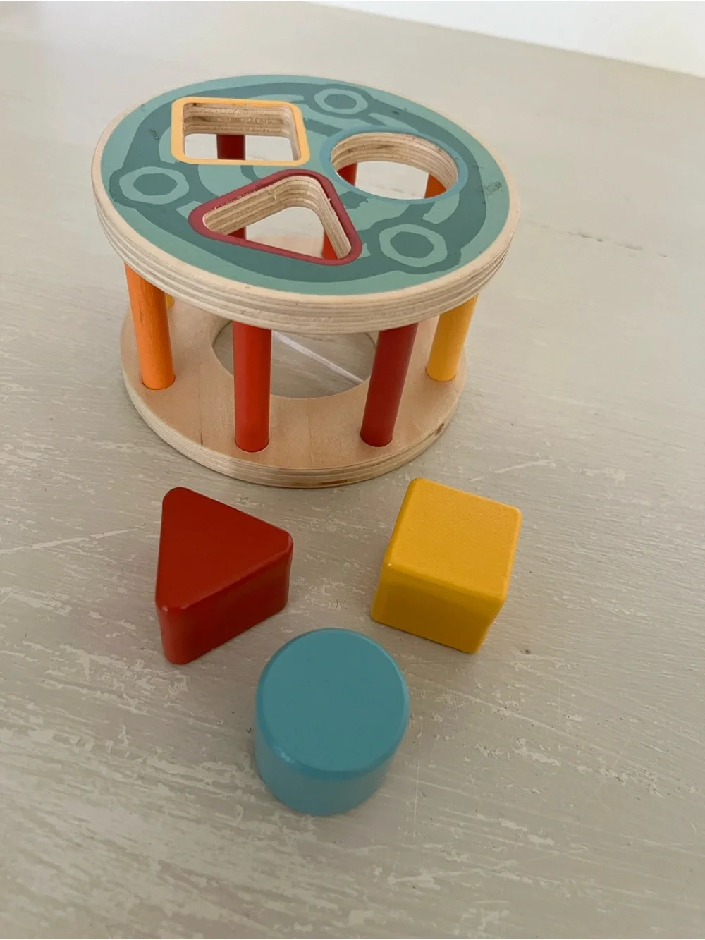 Hape Walk-A-Long Snail Shape Sorter Drum Replacement E0349 3 Shapes